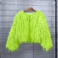 thumbnail image 6 of Hueook Faux Fur Coat Women Winter Solid Color Casual Extended Warm Jacket Green S, 6 of 6