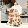 thumbnail image 3 of Coloful America Western Cowboy Dish Towels Set of 6, Wildlife Lasso Cactus Gold Washable Tea Towels Dishcloths Lint-Free 18x28 Inch Fast Drying for Kitchen Restaurant Bar Clean, 3 of 7