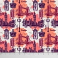 thumbnail image 1 of Soimoi 2-Way Stretch London Theme Architectural Printed 60 Inches Wide 180 GSM Velvet Fabric By The Yard - Peach, 1 of 1