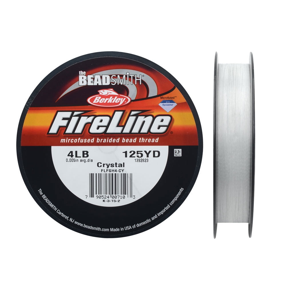FireLine Braided Beading Thread, 4lb Test and 0.005 Thick, 125 Yd, Crystal Clear