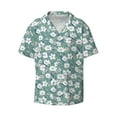thumbnail image 4 of Uemuo Floral Pattern Cotton Linen Short Sleeve Shirts,Casual Lightweight Button Down Shirts,Vacation Beach Summer Tops-XX-Large, 4 of 7