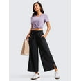 thumbnail image 4 of CRZ YOGA Lightweight Wide Leg Cropped Pants for Women 25" Casual Travel Work Sweatpants Summer, 4 of 6