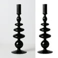 thumbnail image 2 of 1 Pcs Glass Candlestick Holders,11 Inch Artist Style Handmade Vase Candle Holder, Color Transparent Candle Holders For Candlesticks,Candle Holders For Wedding,Table Centerpiece Party Decor,Black, 2 of 9