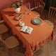 thumbnail image 3 of Mantel de mezcla de algodón con volantes de color liso, rústico, rectangular, cuadrado, para decoración de casa de campo, cocina, comedor, mesa y patio., 3 of 8