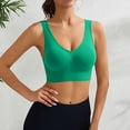 thumbnail image 2 of Qwertyu Womens Jelly Bras Wireless Seamless Full Coverage Breathable Elastic Strap Solid Color Push Up Stretchy Comfy Bralettes Support Bras Green M, 2 of 4