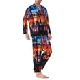 thumbnail image 2 of KLL Magical Stained Glass Castle Sleepwear Mens Flannel Pajamas,Long Cotton Pj Set, 2 of 7