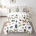 thumbnail image 2 of Homewish Wild Flying Animal 7 Pieces Bedding Comforter Set,Bohemain Moth Full Bedding Set,White Green Brown Fitted Sheet Flat Sheet For Teens,Super Cozy Room Decor Reversible, 2 of 8