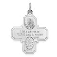 thumbnail image 4 of FJC Finejewelers 925 Sterling Silver Rhodium Plated Polished Solid Miraculous Medal Charm 34 x 23 mm, 4 of 6