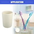 thumbnail image 3 of 1 Pc Bathroom Tumbler with Smooth Lines Wheat Straw Cup for Bathroom Beige 4.09''x2.80'', 3 of 7