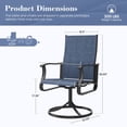 thumbnail image 7 of MRUAKA Patio Swivel Chairs Set of 6, Outdoor Dining Chairs Mid Back All Weather Breathable Textilene Outdoor Swivel Chairs with Metal Rocking Frame for Lawn Garden Backyard Deck, Blue, 7 of 7