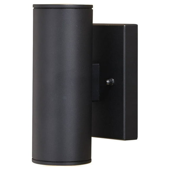 Vaxcel Chiasso Aluminum 2 Light LED Black Outdoor Wall Lantern Clear Glass