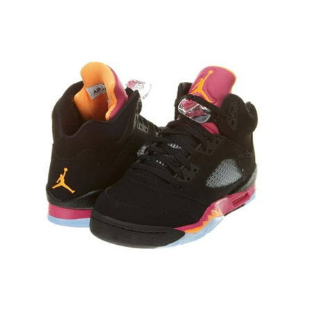 Nike Jordan Girl - NIKE GIRLS AIR JORDAN 5 RETRO (GS) BLACK/BRIGHT CITRUS-FSN PINK 440892-067 SZ3.5
