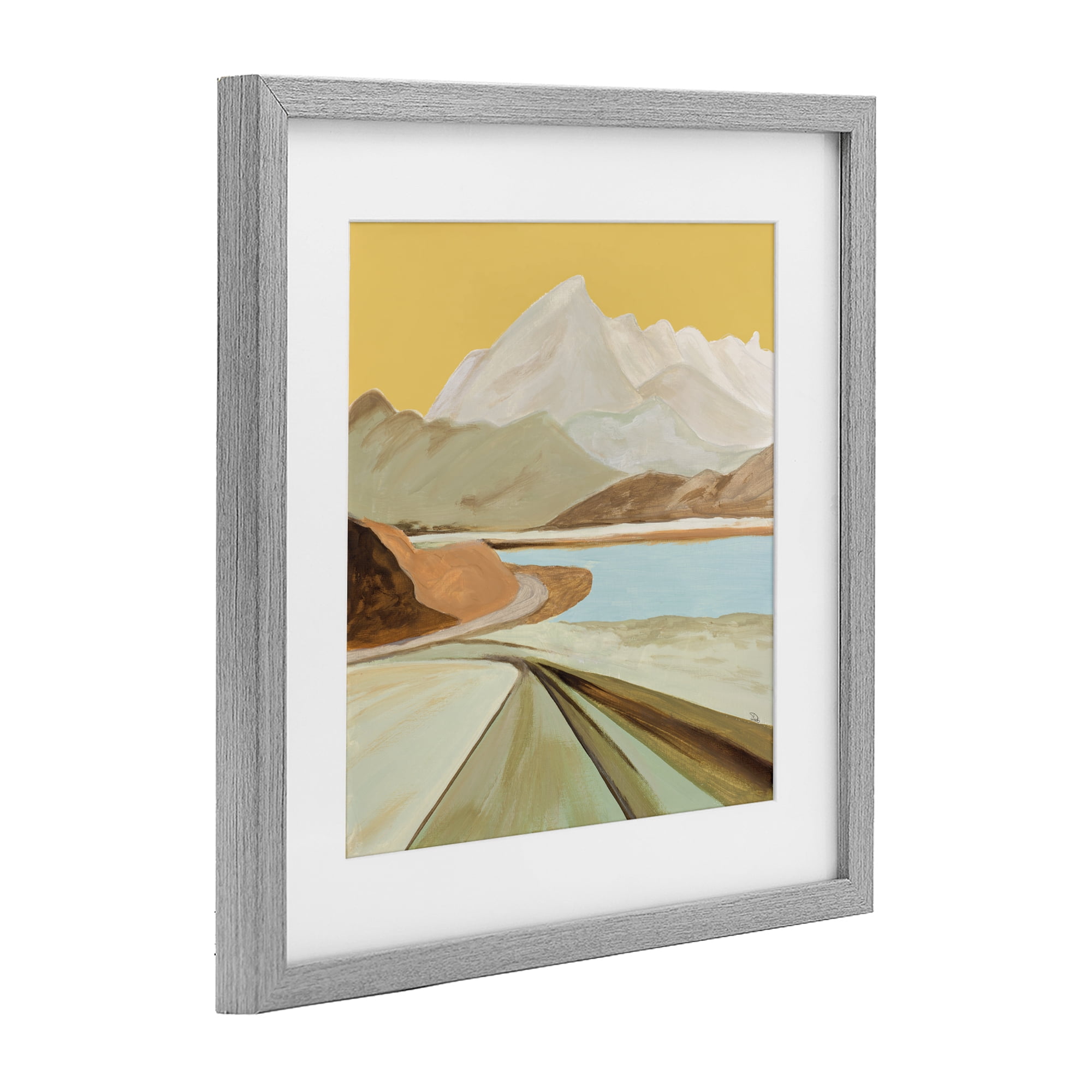 Stupell Industries Retorno Mountain Sunrise Gray Framed Print Under Glass, design by Patricia Pinto