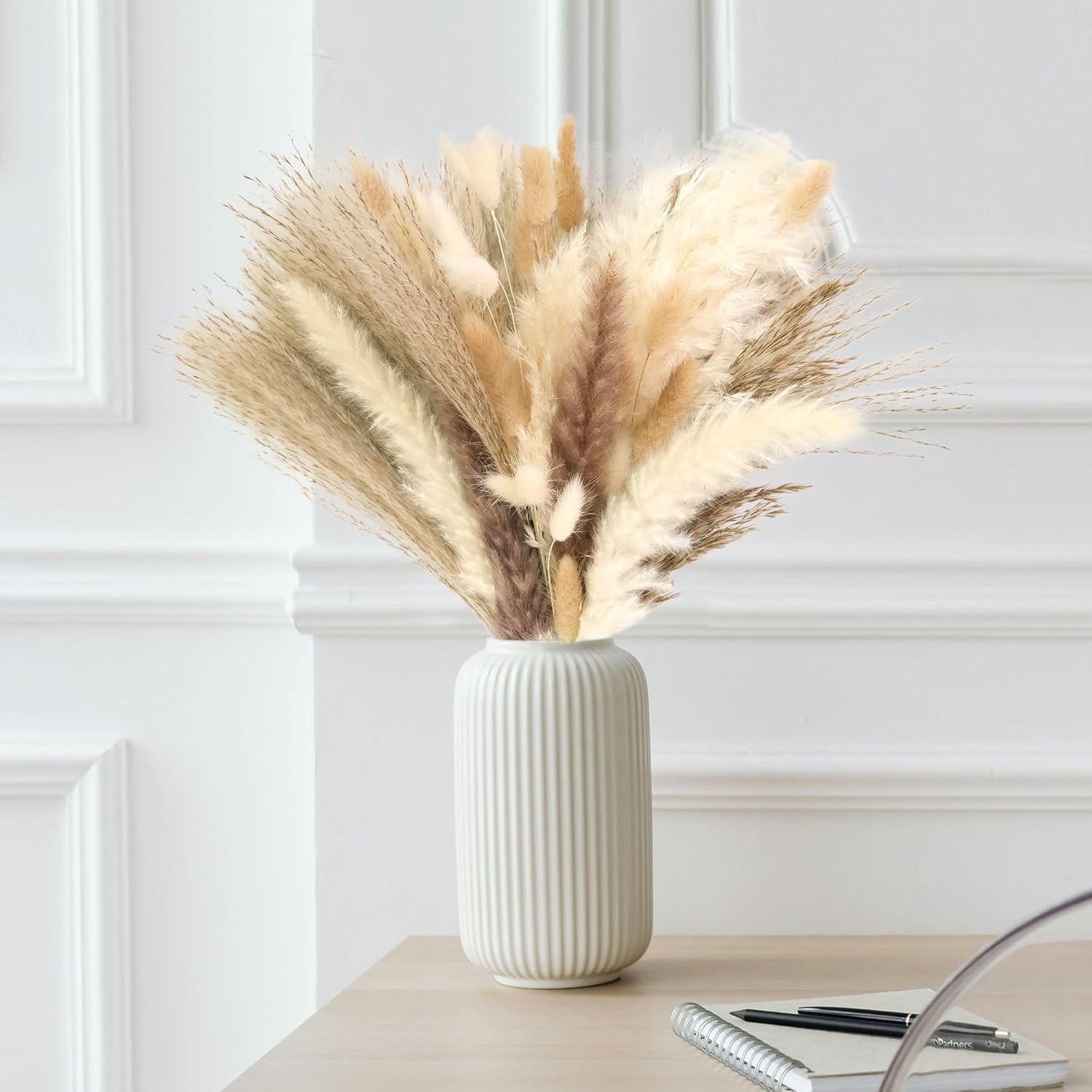 610 Pcs Dried Pampas Grass Decor, Dried Flower Bouquets For Wedding Table Centerpiece Boho Home Office Room Beach Decor