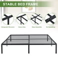 thumbnail image 3 of Aukfa Platform Metal King Size Bed Frame, 14 Inch, 600 lb Capacity, Noise Free, Black, 3 of 7