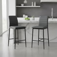 thumbnail image 1 of Set of 2 Bancos Alto con Respaldo y Reposapié, Color Gris HOMEMAKE FURNITURE Moderno, 1 of 7
