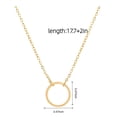 thumbnail image 3 of Dainty 14K Gold Plated Circle Pendant Necklace for Women, Simple Open Circle Chain Necklace, Adjustable Minimalist Jewelry Gift(Gold+Silver), 3 of 4