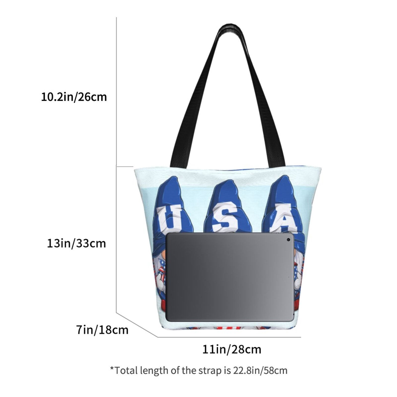 Ratiio Cute Gnomes in USA Print Shoulder Bag for Women, Polyester Crossbody Purse Lightweight Handbag for Daily Travel and Casual Use