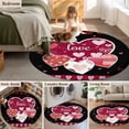 thumbnail image 5 of Round Rugs 5Ft, Black Valentines Day Round Area Rug Washable Indoor Throw Carpet, Love Hearts Romantic Farmhouse Soft Non Slip Circle Rug for Cabinet Bathroom Home Decor Aesthetic, 5 of 8