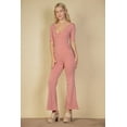 thumbnail image 5 of French Terry Flare Leg Short Sleeve Jumpsuit, 5 of 8