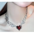 thumbnail image 2 of Dark and Edgy Red Heart Pendant Necklace with Design （1PC）, 2 of 8