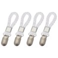 thumbnail image 1 of Uxcell 4 Pcs Clips para toallas de té con lazo de algodón para colgar, ganchos de toalla de metal de 4.3 pulgadas, perchas multipropósito para el hogar, cocina y baño, blanco, 1 of 7