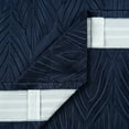 thumbnail image 4 of Chanasya 2-Panel Classy Embossed Leaf Textured Curtains - Back Tab, Ring Tab - for Windows Living Room Bedroom - Partial Room Darkening Drapes for Privacy - 52 x 63 Inches - Navy, 4 of 5