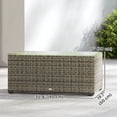 thumbnail image 3 of Outsunny Table Basse d'Extérieur en Osier, Table de Patio à Dessus en Verre, Gris Foncé, 3 of 10
