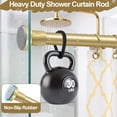 thumbnail image 3 of Gold Shower Curtain Rod 32-64 Inch(2.7-5.33ft), Non-Slip, Never Rust, Stainless Steel No Drill Spring Tension Shower Rod, Adjustable Curtain Rod for Small Window Doorway Closet, 3 of 9