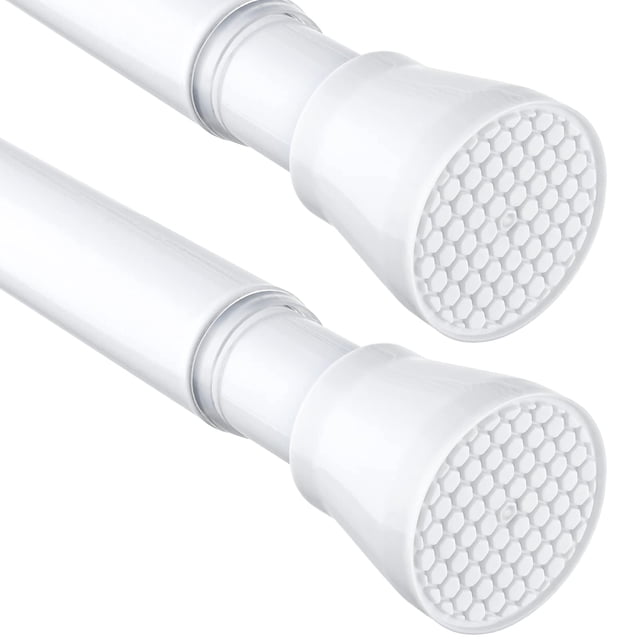 Barra de cortina tensora MEXAU blanca de 70 a 120 cm para Windows, paquete de 2