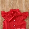 thumbnail image 4 of Kiapeise Baby Girl Summer Shorts Sleeve Bowknot Top Watermelon Print Shorts, 4 of 6