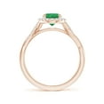 thumbnail image 2 of ANGARA Natural Oval 1.1 ct Emerald Halo Twisted Vine Ring in 14K Rose Gold for Women (Size-8x6mm) | May Birthstone, Birthday, Anniversary, Jewelry Gift for Women | Natural Emerald Ring, 2 of 9
