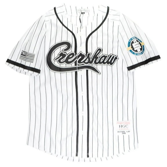 Nipsey Hussle Crenshaw Victory Lap Men's Headgear Classics Embroidered Baseball Jersey (Small, White)