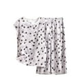 thumbnail image 2 of WCJM Women Pajama Sets Pajamas Set for Women Short Sleeve Sleepwear Button Down Pjs Soft 2 Piece Lounge Sets Printed Artificial Cotton Set Large Size Thin Floral Loose Home Clothing, 2 of 5