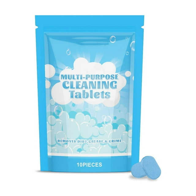 Limpiador multiusos, pastillas limpiadoras multisuperficies para cocina, baño y coche, spray desinfectante, para limpiar y desodorizar, aroma fresco, 10 unidades