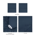 thumbnail image 6 of Mainstays Super Soft Brushed Microfiber Bed Sheet Set, Navy Blue Embossed Stripe, King, 4 Piece, 6 of 13