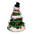 thumbnail image 3 of Kurt S. Adler Kurt Adler 9-Inch Battery Operated Ceramic Light-Up Snowman Tree Table Piece, Green, 3 of 4