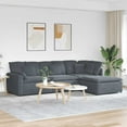 thumbnail image 1 of vidaXL Modular Sofa with Footstool&Cushions Velvet Dark Grey, 1 of 5