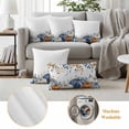 thumbnail image 6 of Thanksgiving Fall Outdoor Waterproof Pillow Covers, Blue White Orange Pumpkin Leaves Decorative Square Throw Pillowcase Sofa Cushion Sham for Patio/Couch/Chair, 20"x20" 2 Pack, 6 of 8