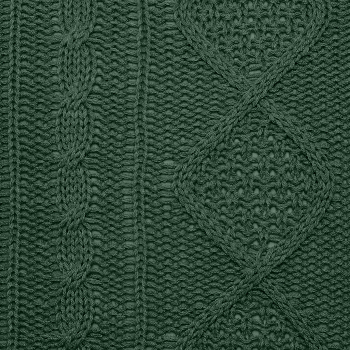 Better Homes & Gardens Feather Filled Wide Cable Knit Sweater Decorative Throw Pillow, 20" x 20", Forest Green