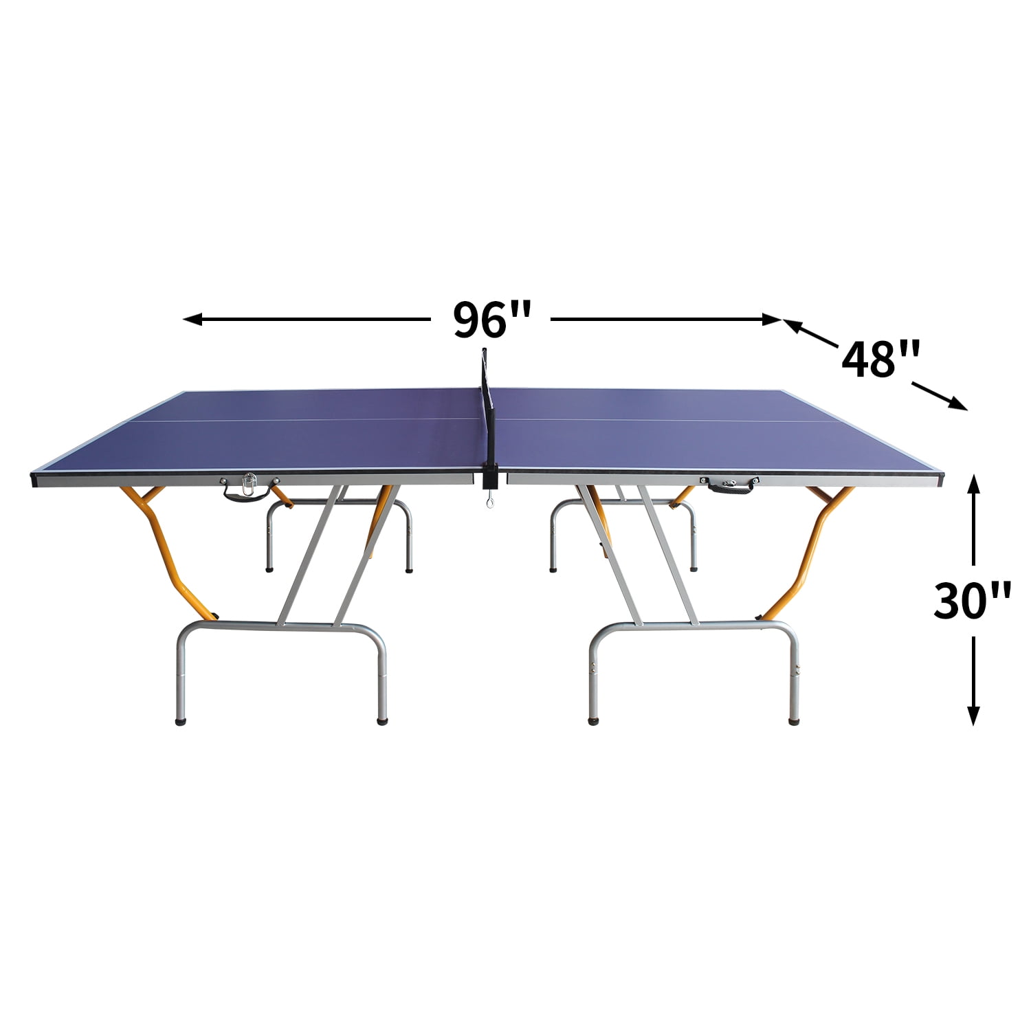 8ft Foldable Ping Pong Table Set Table Tennis Table with Handle 2 Rackets 3 Balls Net Aluminum Frame Folding Desktop