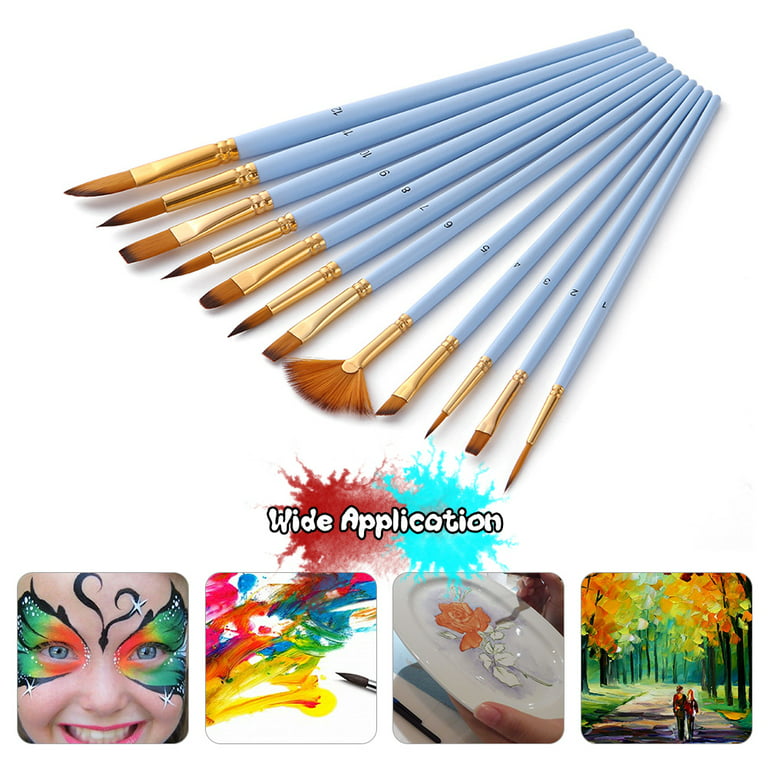 9pc Detail Thin Paint Brush Set Artist Paintbrushes for Acrylic Oil  Watercolor Painting Beginner Student Amateur Painter