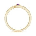 thumbnail image 2 of ANGARA Natural Solitaire Amethyst Knot Promise Ring with Diamond in 14K Yellow Gold for Women (Size-3.2mm) | February Birthstone, Birthday, Anniversary, Jewelry Gift for Women | Natural Amethyst Ring, 2 of 7