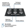 thumbnail image 2 of Parrilla gas empotrable 90cm, 6 quem, vidrio negro, Riviera, 2 of 3