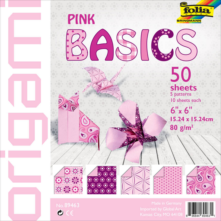 Folia Basics Origami Paper, 6" x 6", 50pk