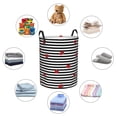thumbnail image 3 of Lsque Ladybugs on Black and White Striped pattern Laundry Hamper Basket, Tall Woven Rope Hamper Basket for Clothes, Lightweight Storage Basket, Collapsible Waterproof-Small, 3 of 8