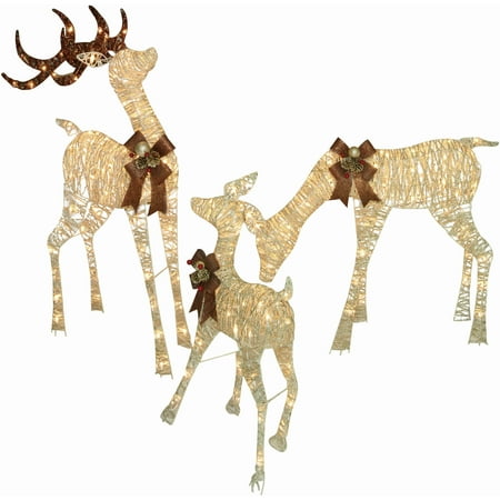 Download Holiday Time Christmas Decor Set Of 3 Woodland-Look Deer ...
