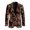 Brown Tie-Dye Print, variant on Bird and Flower Patterns Single-Breasted Men's Blazer, Slim Fit Polyester Regular Fit Suits Set for Business Casual