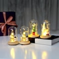 thumbnail image 4 of Mini Christmas Tree Decorations Christmas Tree Miniature In Glass Dome With LED Lights For Christmas DIY Craft Party Decoration, 4 of 5