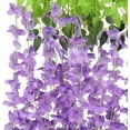 thumbnail image 3 of 24pcs Wisteria Hanging Flowers 3.7 Ft Artificial Vine Fake Garland Silk String for Wedding Party Garden Outdoor Greenery Home Wall Decoration (White), 3 of 4